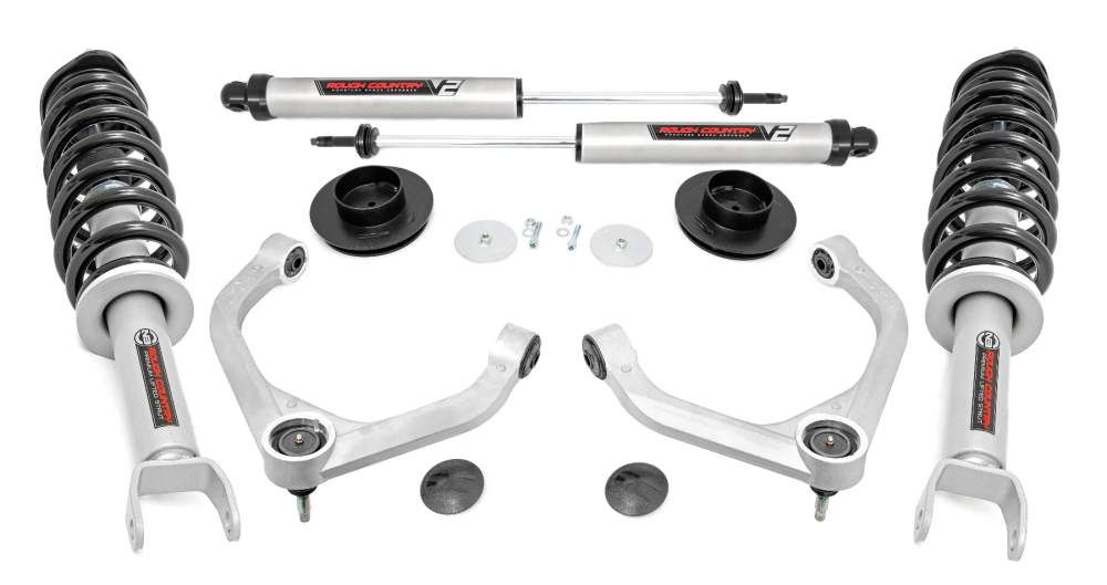 Rough Country 3.5 Coilover Lift Kit V2 Shocks 19-up Ram 1500 4WD - Click Image to Close